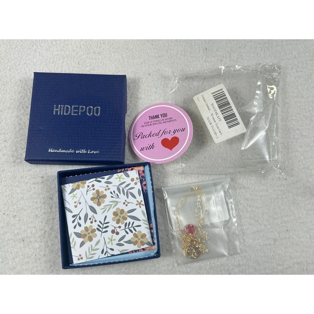 Hidepoo Initial Necklace Kids OS Gold Pink Letter A Personalized Dainty Charm